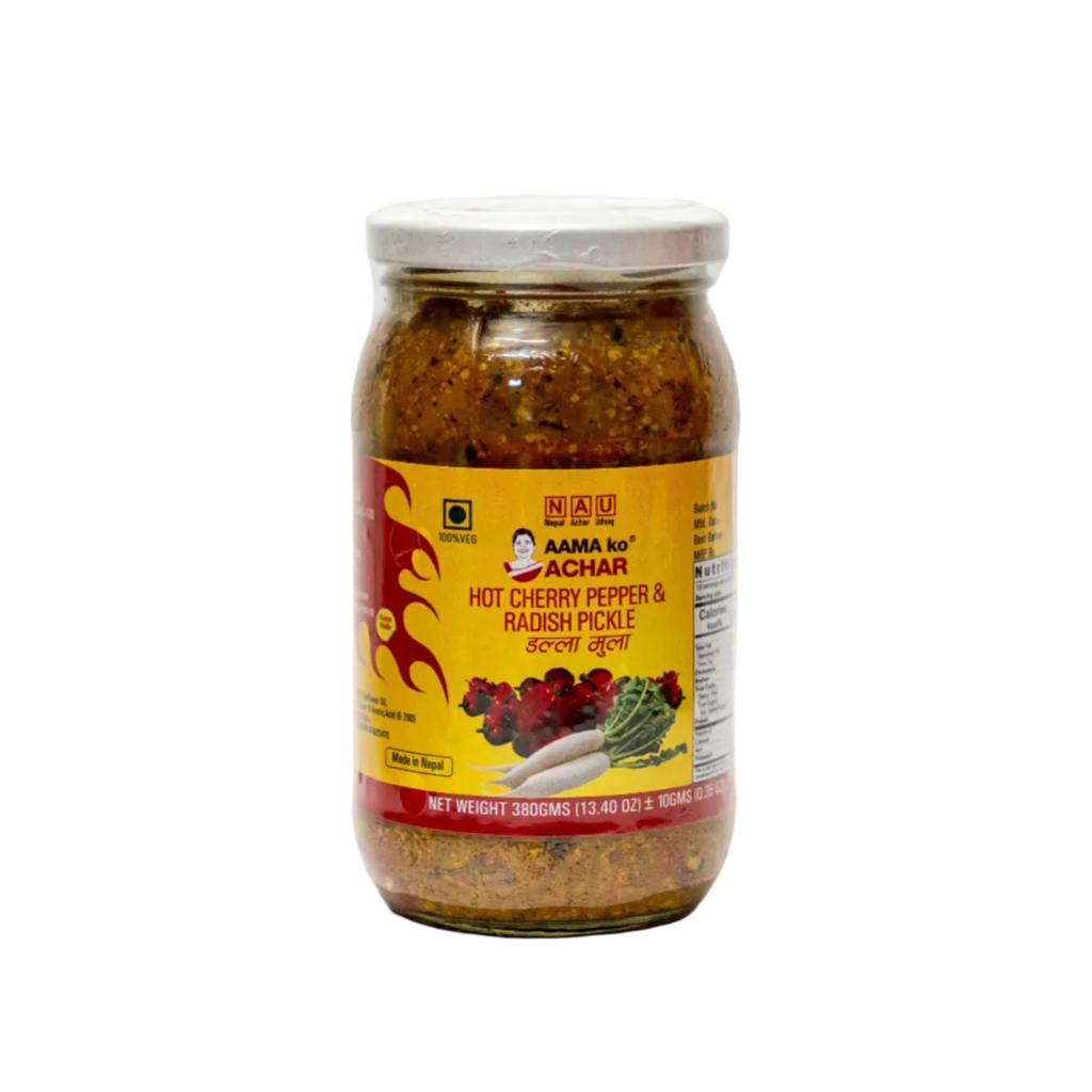 AAMA ko ACHAR Dalle & Mula ko Achar (HOT CHERRY PEPPER & RADISH PICKLE)