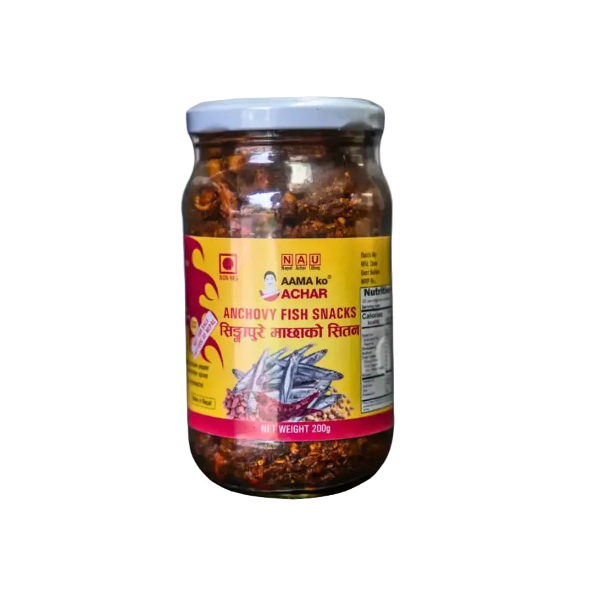 AAMA ko ACHAR Singapore Macha ko Sitan (ANCHOVY FISH SNACKS)